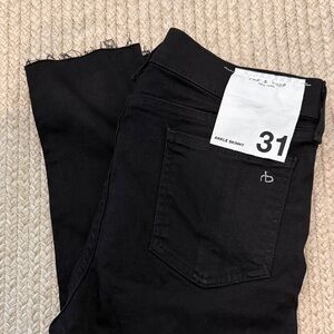 Rag & Bone Jet Black Cropped Jeans Brand New - Stretch